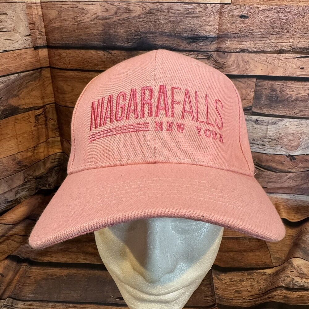 Niagara Falls New York NY Hat Cap Pink Adjustable Strap USA State Park Travel